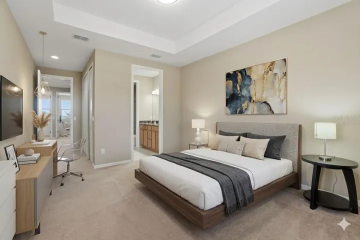 Virtually staged Primary Bedroom