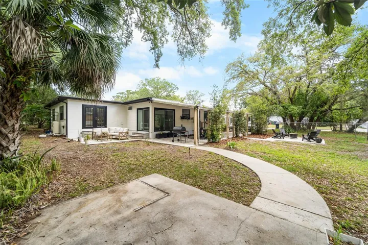 Large private backyard