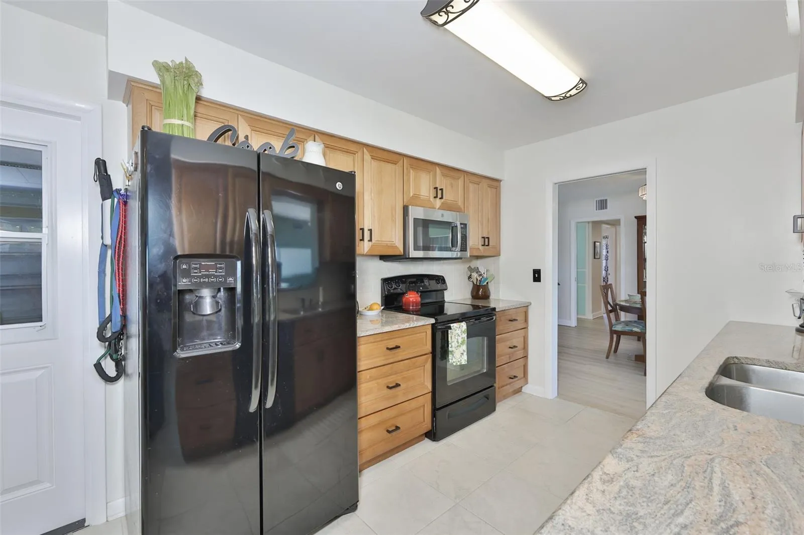 Galley Kitchen, Wood Cabinets &amp; Granite Countertops &amp; Closet Pantry