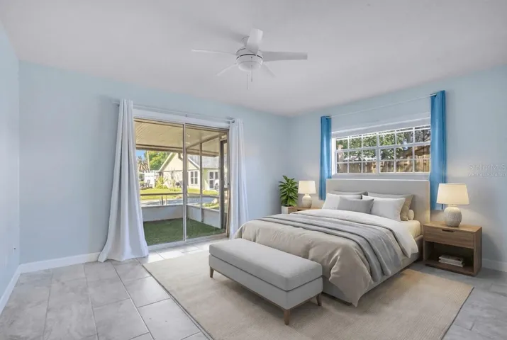 Virtually staged - primary bedroom