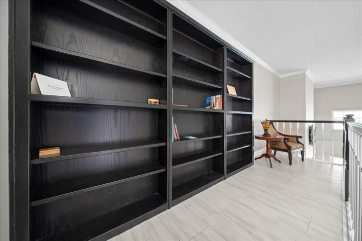 Book shelf over looking Florida Room