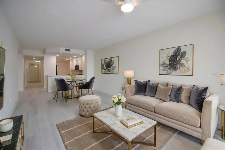 Virtually staged living room