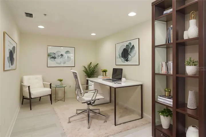 Virtually staged den