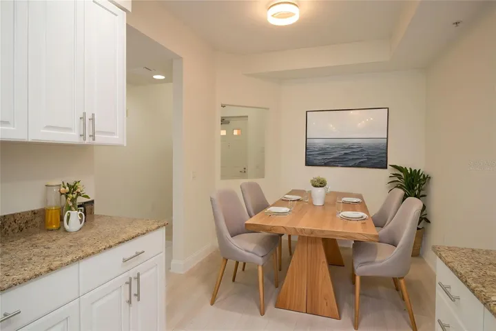 Virtually staged dining area