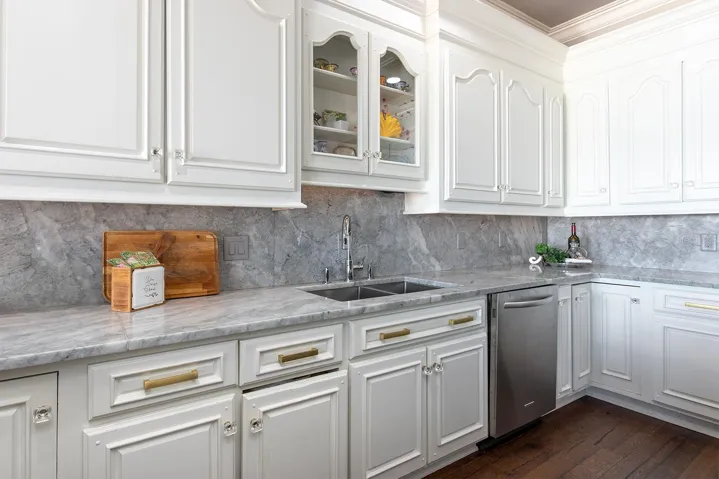 Plenty of counterspace and custom cabinetry