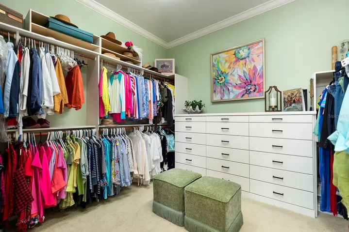 Oversized walk-in closet off the master bathroom