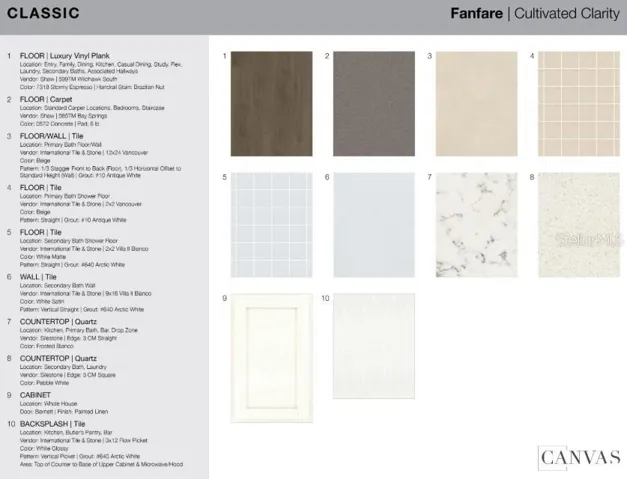 7820 Centaurus Way design selections. Home is currently under construction and selections are subject to change.