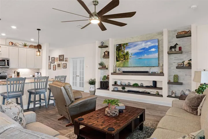 Great room/family room with feature wall
