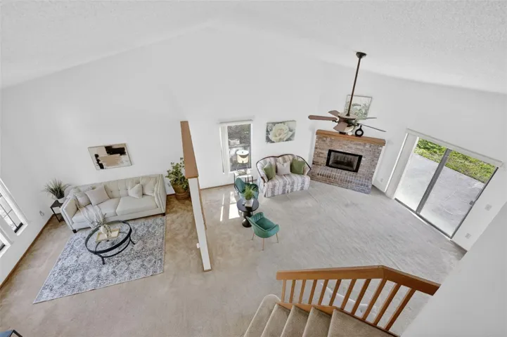 View of Great Room/Family Room from upstairs landing