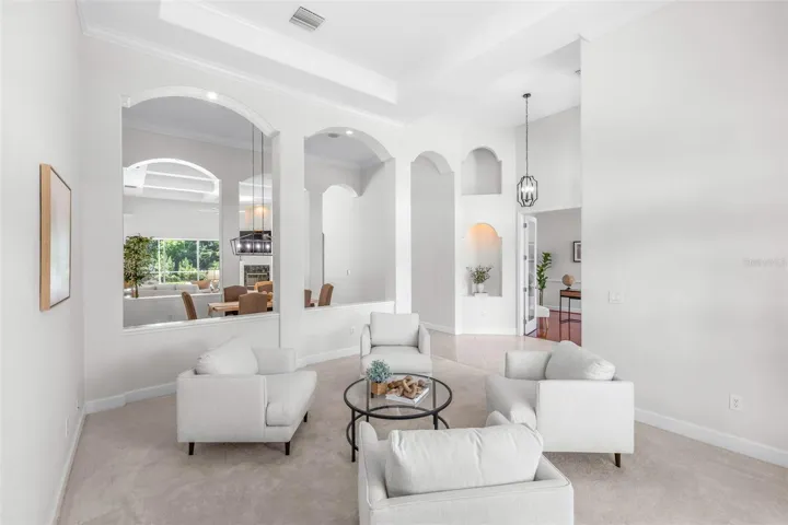 Open concept with high ceilings throughout the home