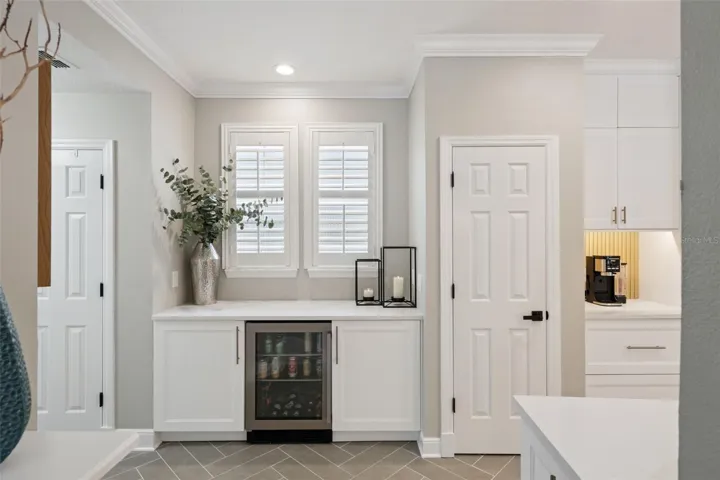 Well lit with pantry on eigher side.