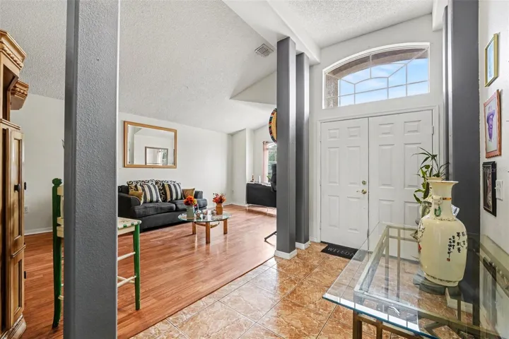 Foyer with a view to living room