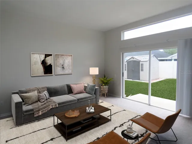 Virtually staged living room