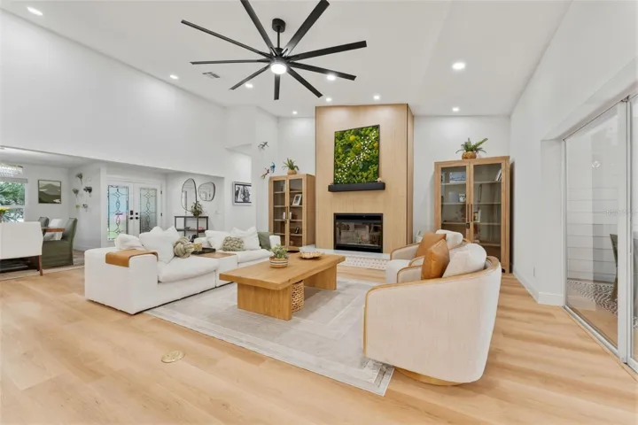 Living Room Featuring Accent Wall