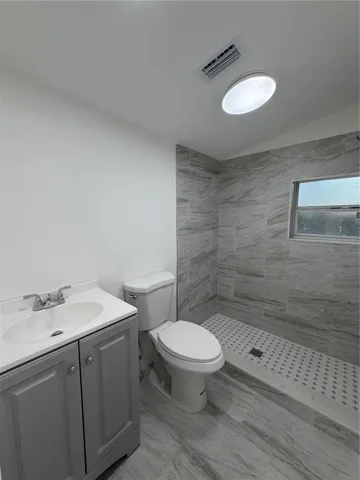 Bathroom Vanity, Toilet and Shower Stall