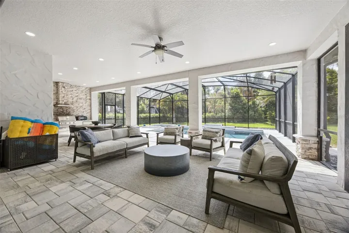 Covered patio area and summer kitchen