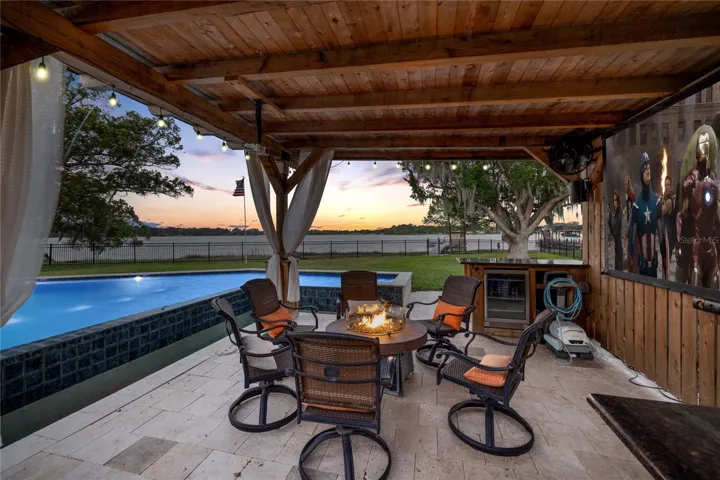 Poolside Entertainment Area Twilight