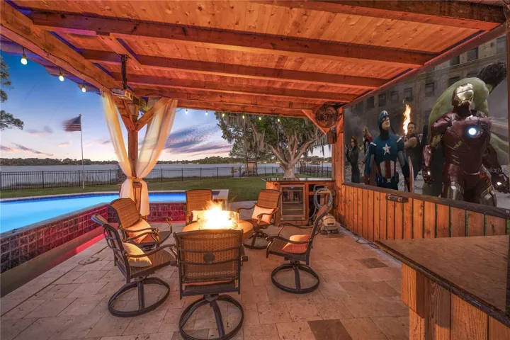 Poolside Entertainment Area Twilight