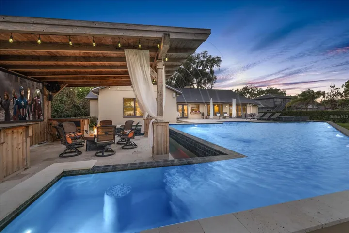Poolside Entertainment Area Twilight