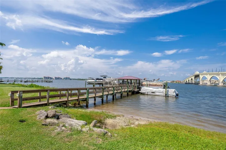 Community waterfront area with dock access, perfect for enjoying scenic views and coastal living.