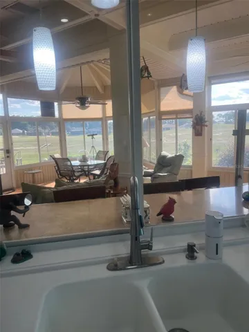 Kitchen sink view out window