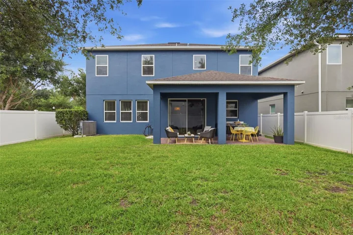 Large, fenced in backyard