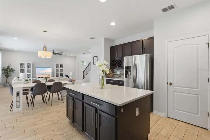 Built-in wine rack in kitchen
