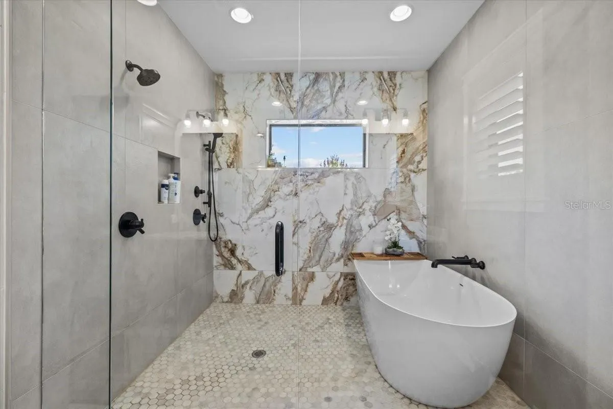 Luxury Shower and stand alone tub