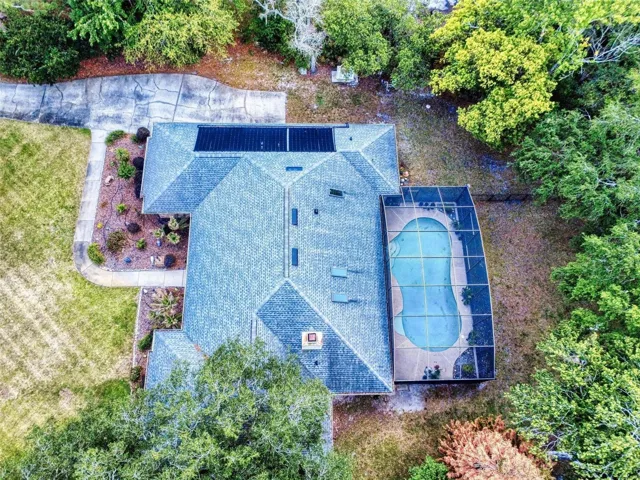 aerial house pool