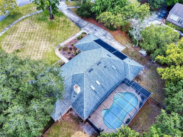 aerial house pool