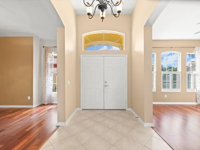 Foyer showing flex and formal dining entries