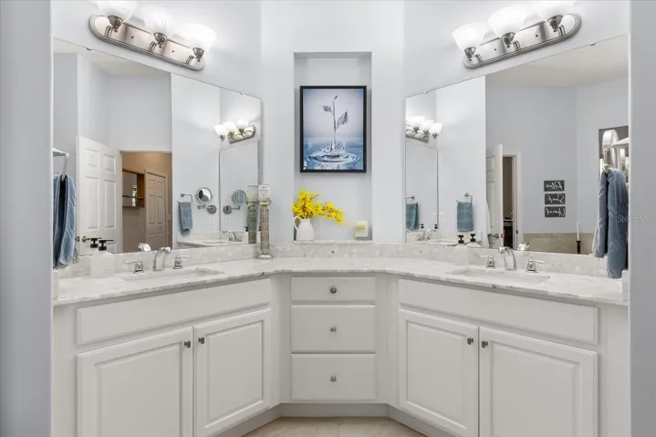 Spacious double vanity with so much counter space!