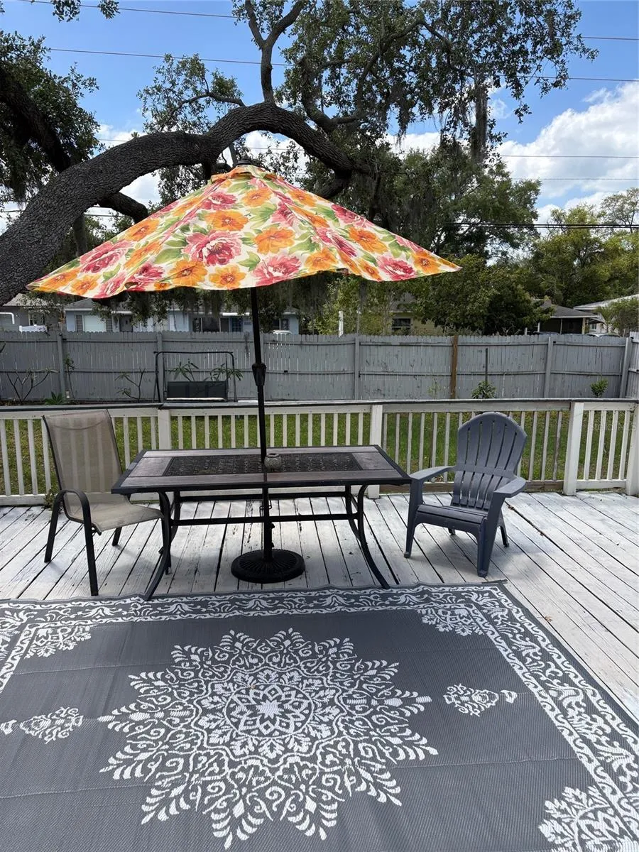 Wood patio.