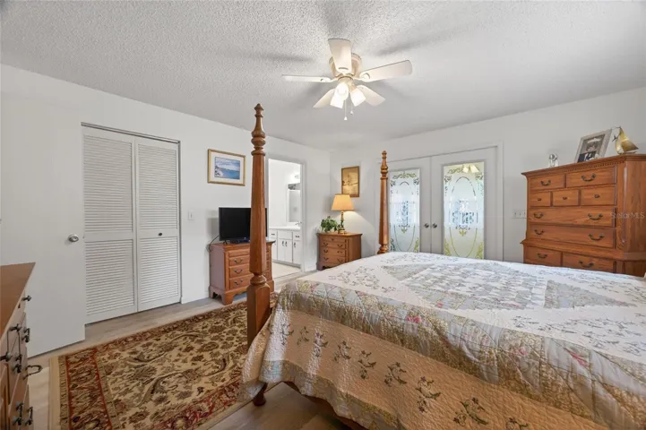 Primary bedroom with large walk in closet.