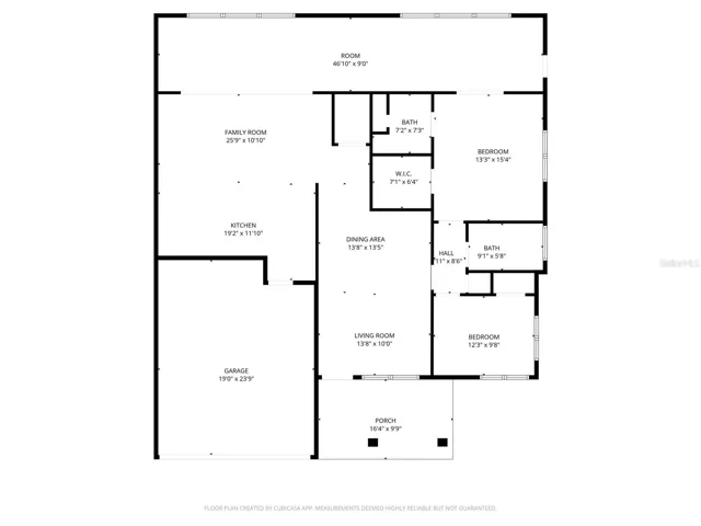 Floop plan with APPROXIMATE measurements.