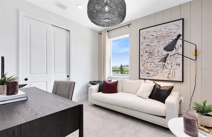 Model Home Design Only. Pictures and furnishings are for illustrative purposes only. Elevations, colors and options may vary. Furniture is for model home staging only.