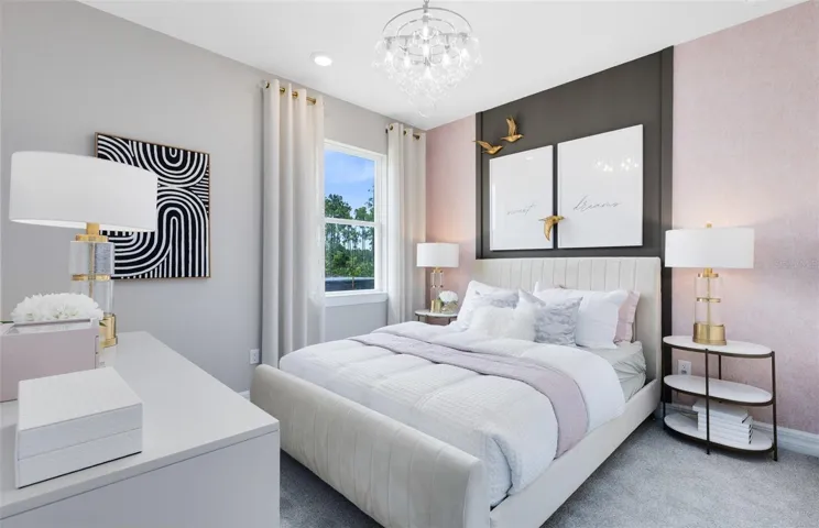 Model Home Design Only. Pictures and furnishings are for illustrative purposes only. Elevations, colors and options may vary. Furniture is for model home staging only.