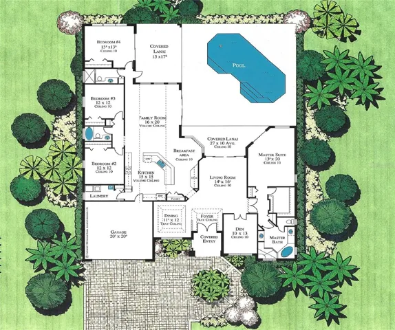 Split floor plan for the most active of households.