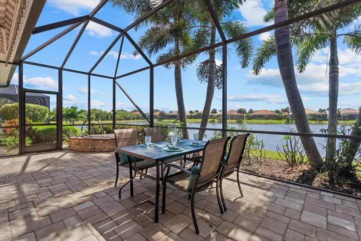 Large lanai with water view