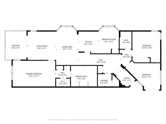 Floor plan with approximate meaurements