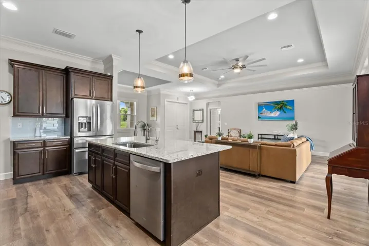 Kitchen with large island- open floor plan