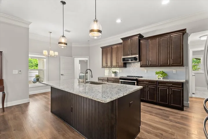 Kitchen with granite countertops