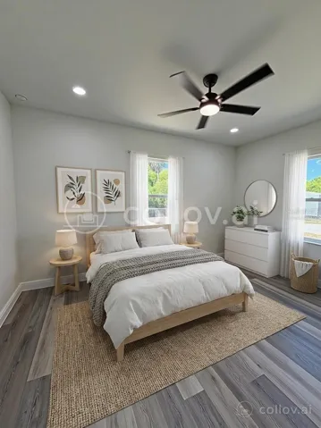 Virtually staged Primary suite
