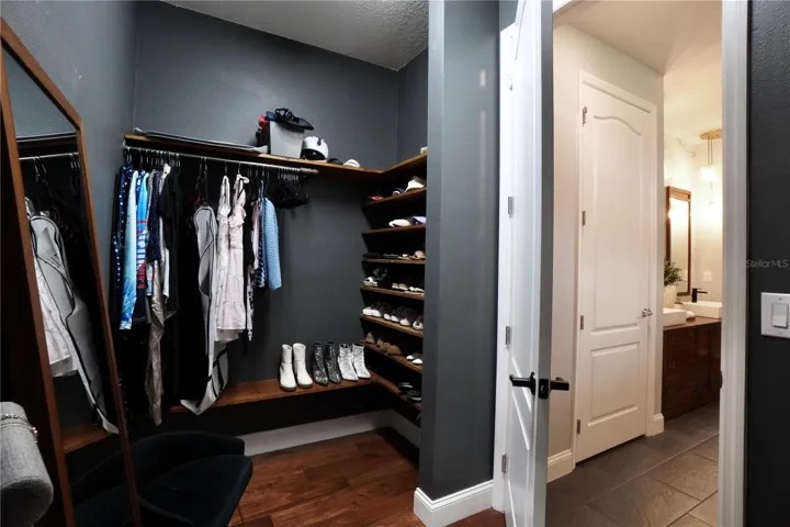 Spacious walk-in closet.