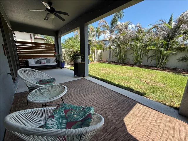 Spacious covered lanai and fully fenced backyard.