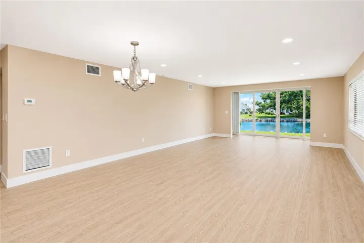 Great room with view to water