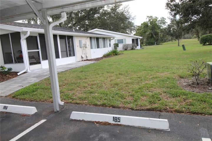 Rear view from assigned, covered parking