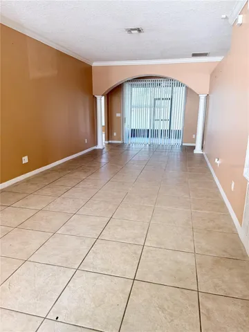 Living room area from the view of the front door