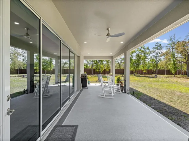 Spacious 12' x 32' patio with propane already piped—perfectly prepared for a future outdoor kitchen