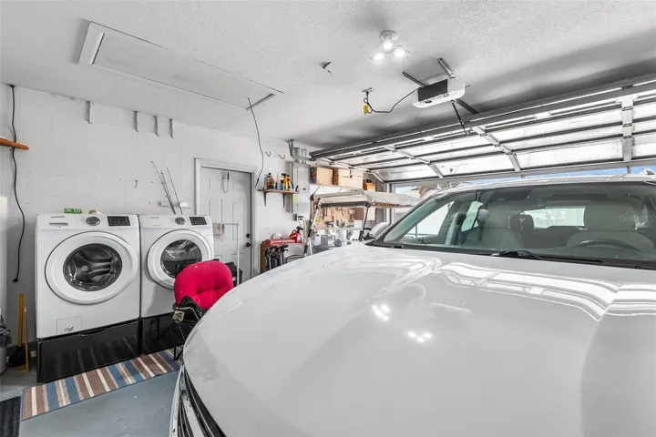 GARAGE. NOTE WASHER & DRYER ARE ON PEDESTALS